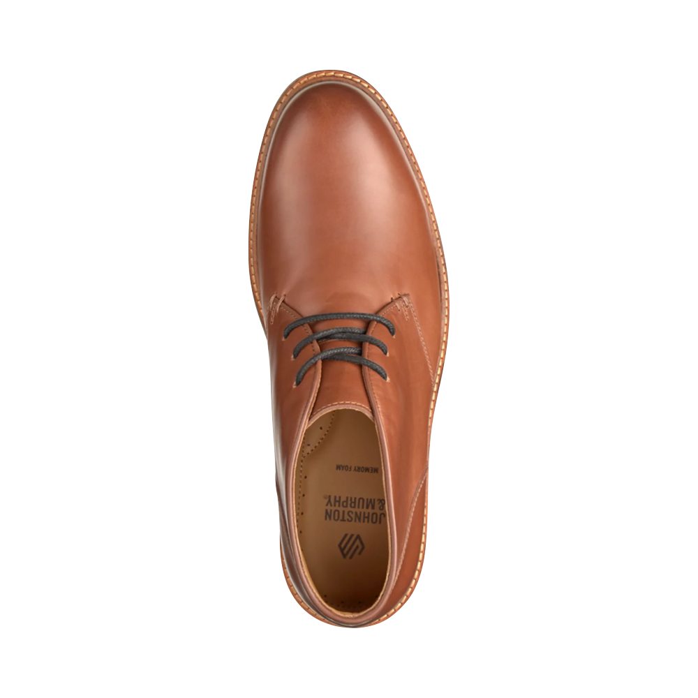 Top-down view of Johnston & Murphy Calder Leather Chukka Boot for men.