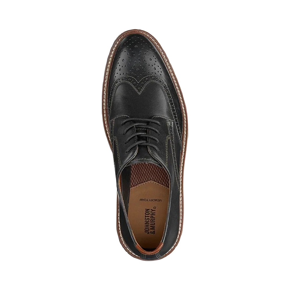 Johnston & Murphy Men's Upton Wing Tip Oxford (Black)