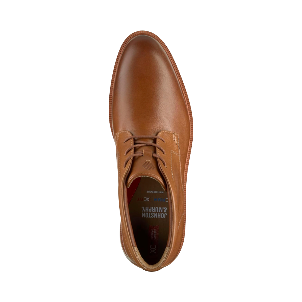 Top-down view of Johnston & Murphy Mens XC+ Parker Waterproof Leather Chukka Boot for men.