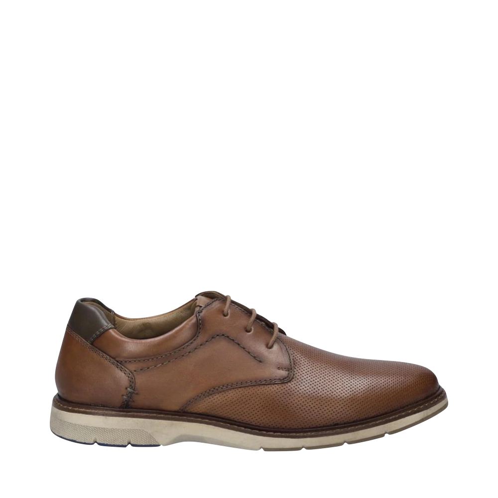 Side (right) view of Josef Seibel Stuart 02 Perfed Leather Lace Shoe for men.