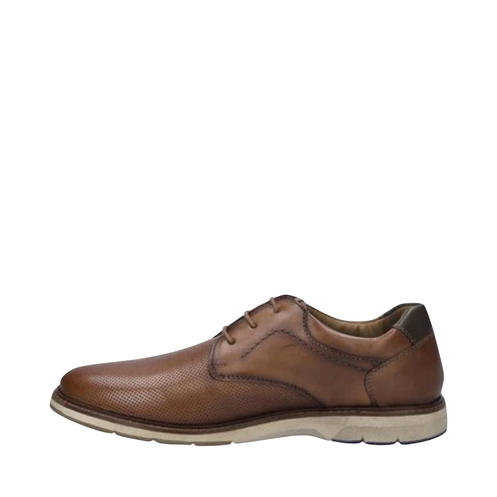 Side (left) view of Josef Seibel Stuart 02 Perfed Leather Lace Shoe for men.