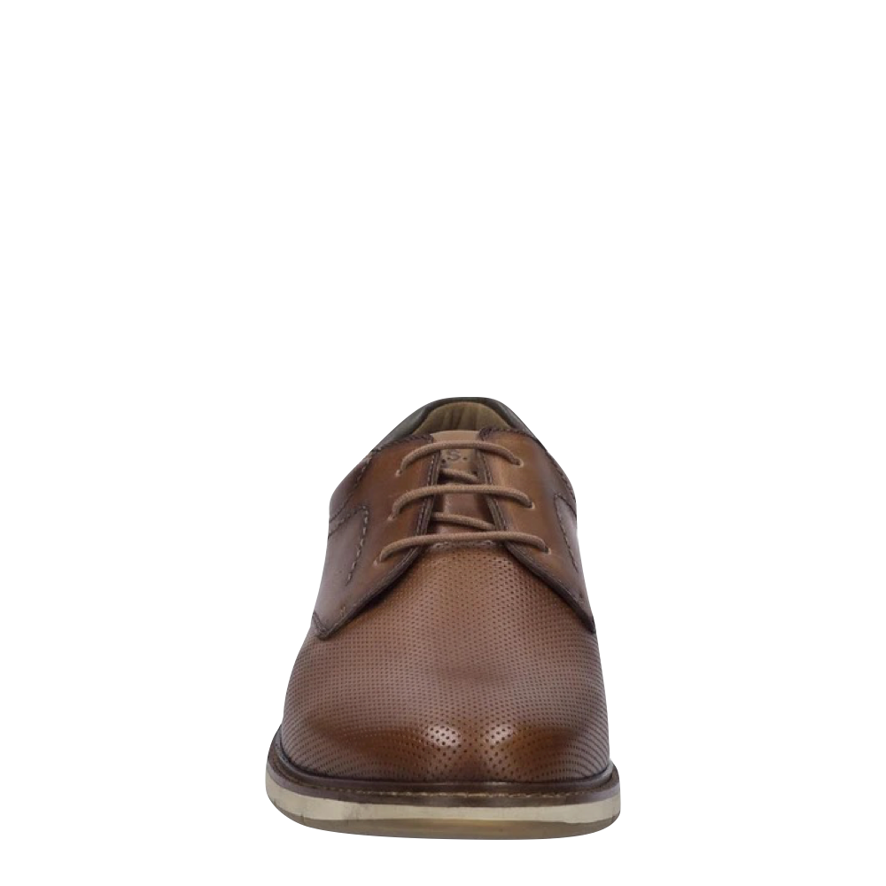 Front view of Josef Seibel Stuart 02 Perfed Leather Lace Shoe for men.