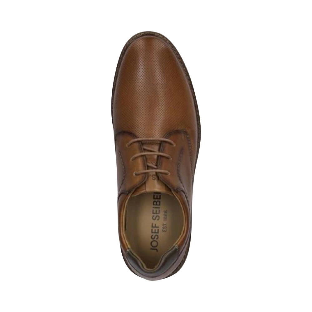 Top-down view of Josef Seibel Stuart 02 Perfed Leather Lace Shoe for men.
