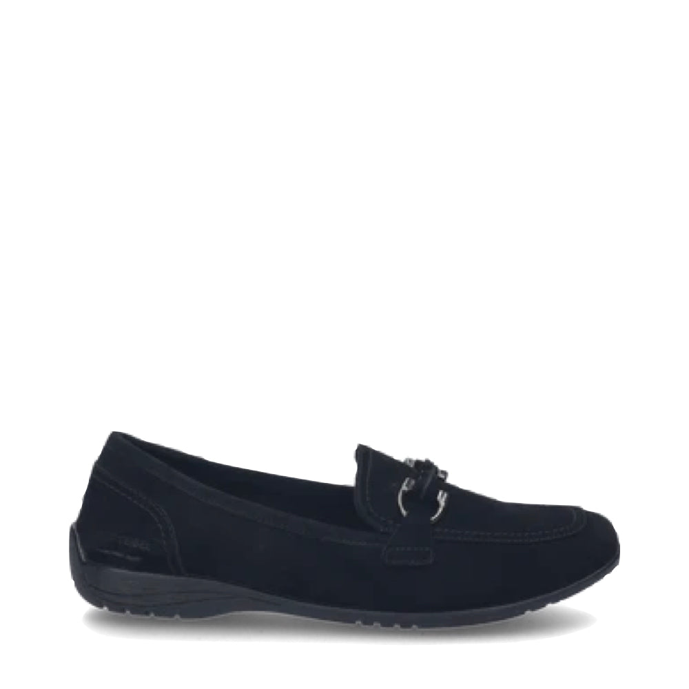 Side (right) view of Josef Seibel Fenja 34 Suede Bit Loafer for women.