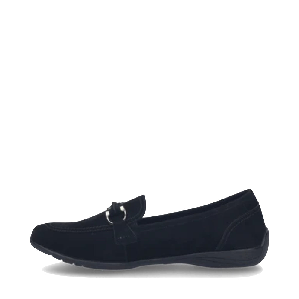 Side (left) view of Josef Seibel Fenja 34 Suede Bit Loafer for women.