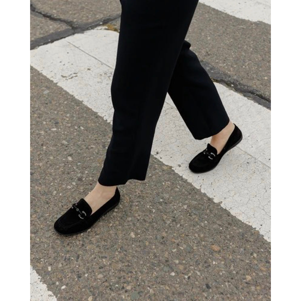 Model view of Josef Seibel Fenja 34 Suede Bit Loafer for women.