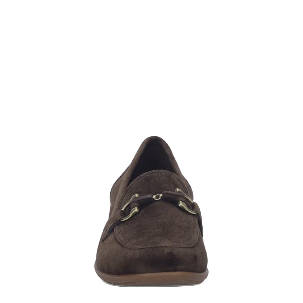 Front view of Josef Seibel Fenja 34 Suede Bit Loafer for women.
