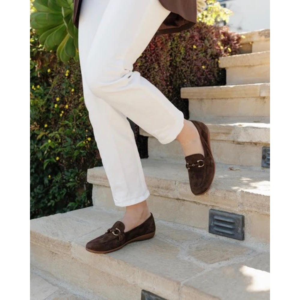 Model view of Josef Seibel Fenja 34 Suede Bit Loafer for women.