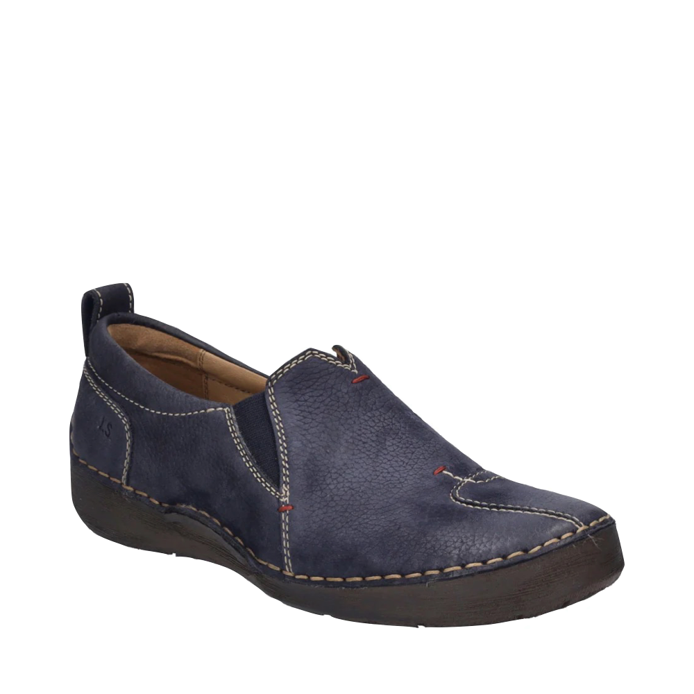Mudguard and Toe view of Josef Seibel Fergey 49 Nubuck Slip On for women.