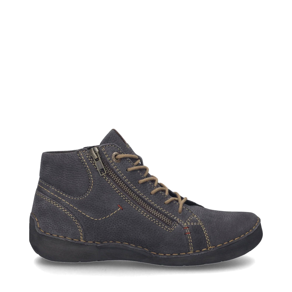 Side (right) nview of Josef Seibel Fergey 67 Side Zip Lace Boot for women.