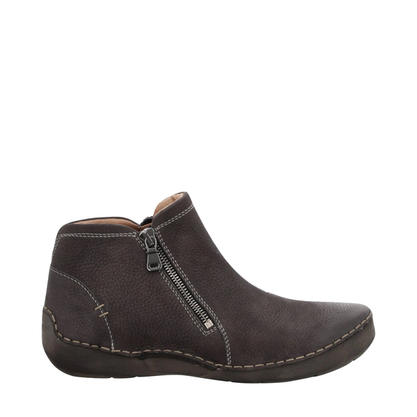 Josef Seibel Women's Fergey 94 Dual Side Zip Nubuck Leather Boot in Titan Grey