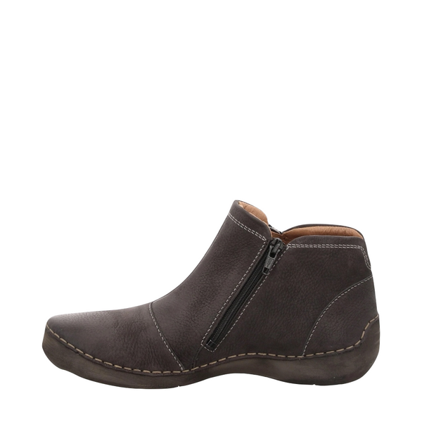 Josef Seibel Women's Fergey 94 Dual Side Zip Nubuck Leather Boot in Titan Grey