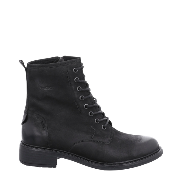 Josef Seibel Women's Selena 06 Side Zip Leather Lace Boot in Black