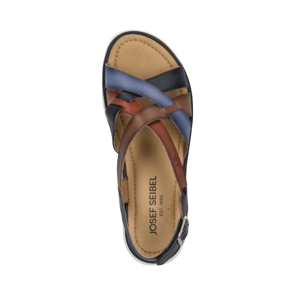 Top-down view of Josef Seibel Sevran 07 Multi Strap Wedge Sandal for women.