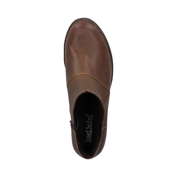Josef Seibel Women's Sienna 81 Side Zip Pull On Leather Boot in Camel Brown