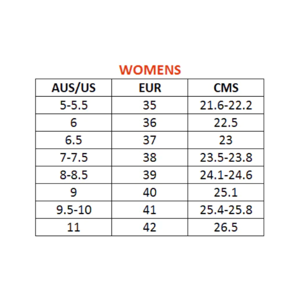 Josef Seibel sizing chart.