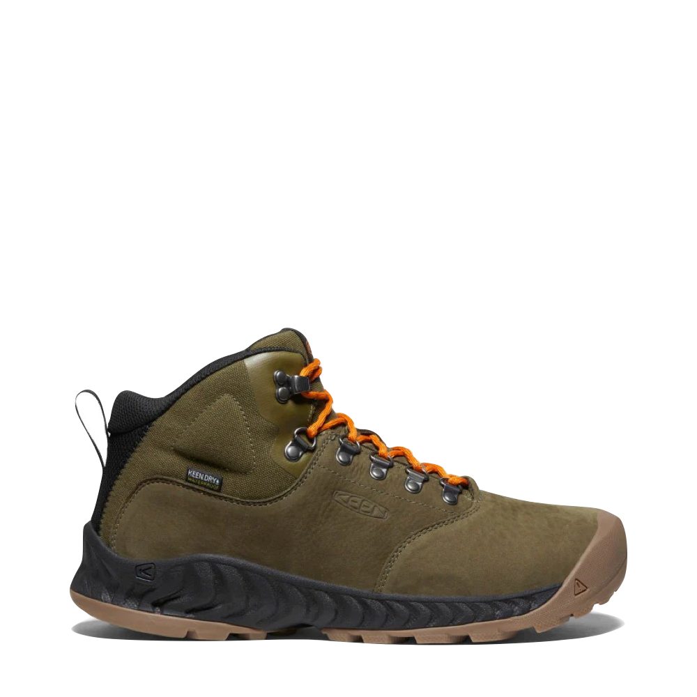 KEEN Men's NXIS Explorer Waterproof Boot in Dark Olive/Black