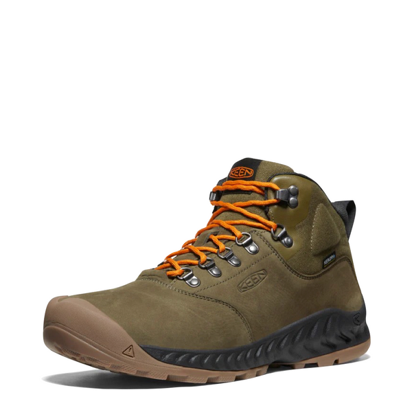 KEEN Men's NXIS Explorer Waterproof Boot in Dark Olive/Black