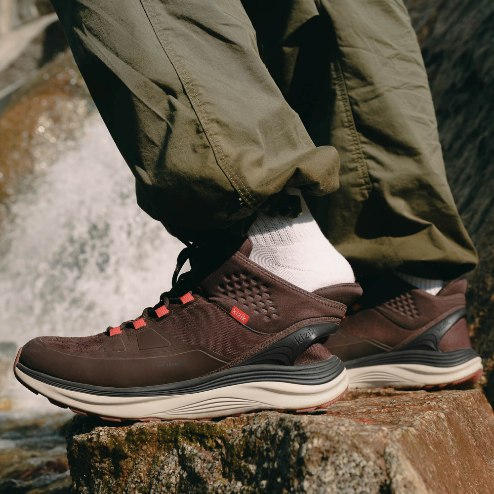 Model view of Kizik London AT Mid Waterproof Sneaker for men.