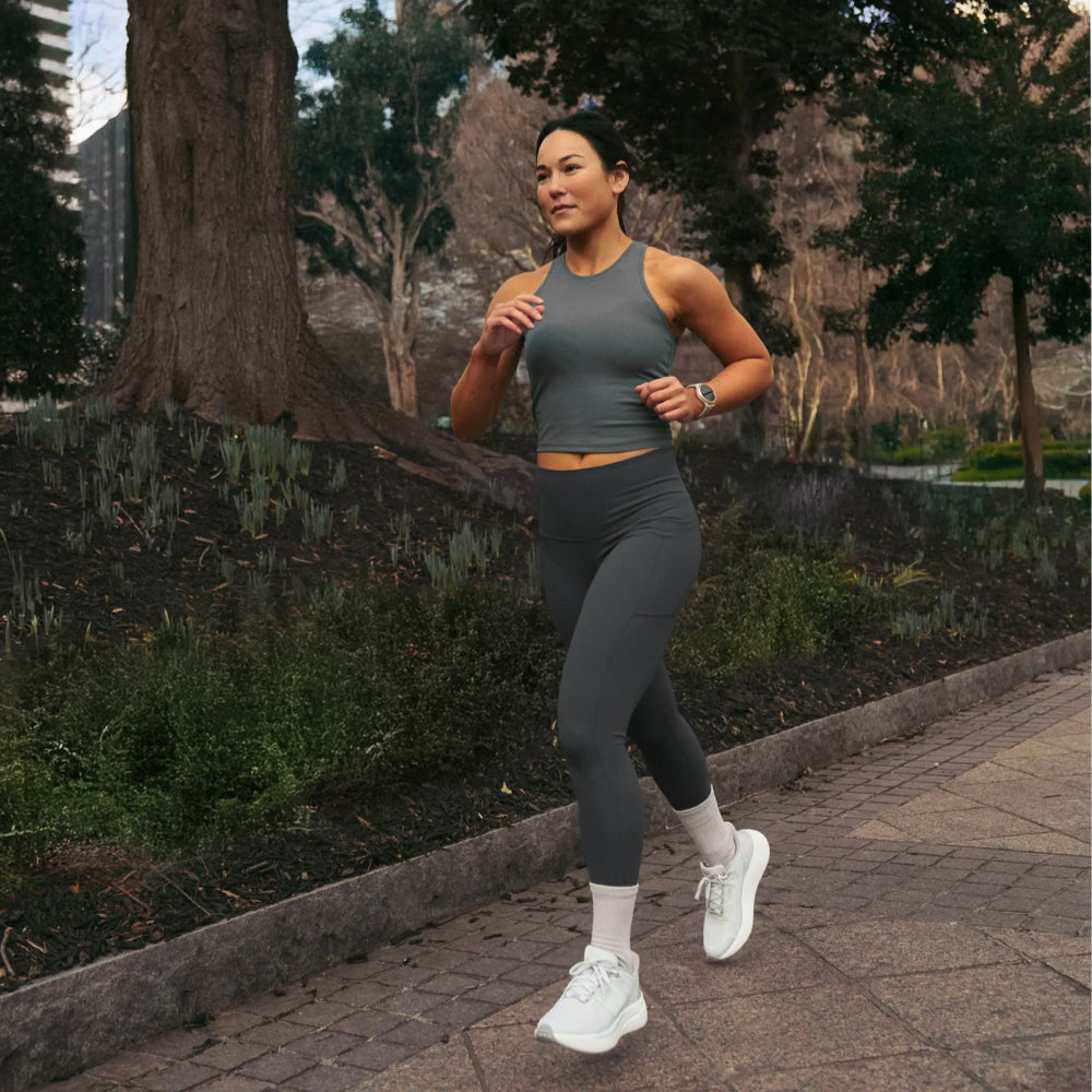 Model view of Kizik Freedom Run Sneaker for women.