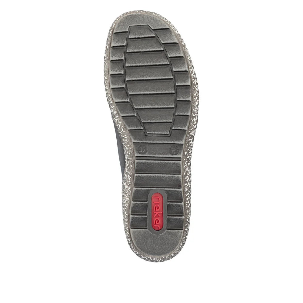 Rieker Women's Liv 71 Low Side Zip Waterproof Slip On in Gray Fumo/Mineral/Basalt