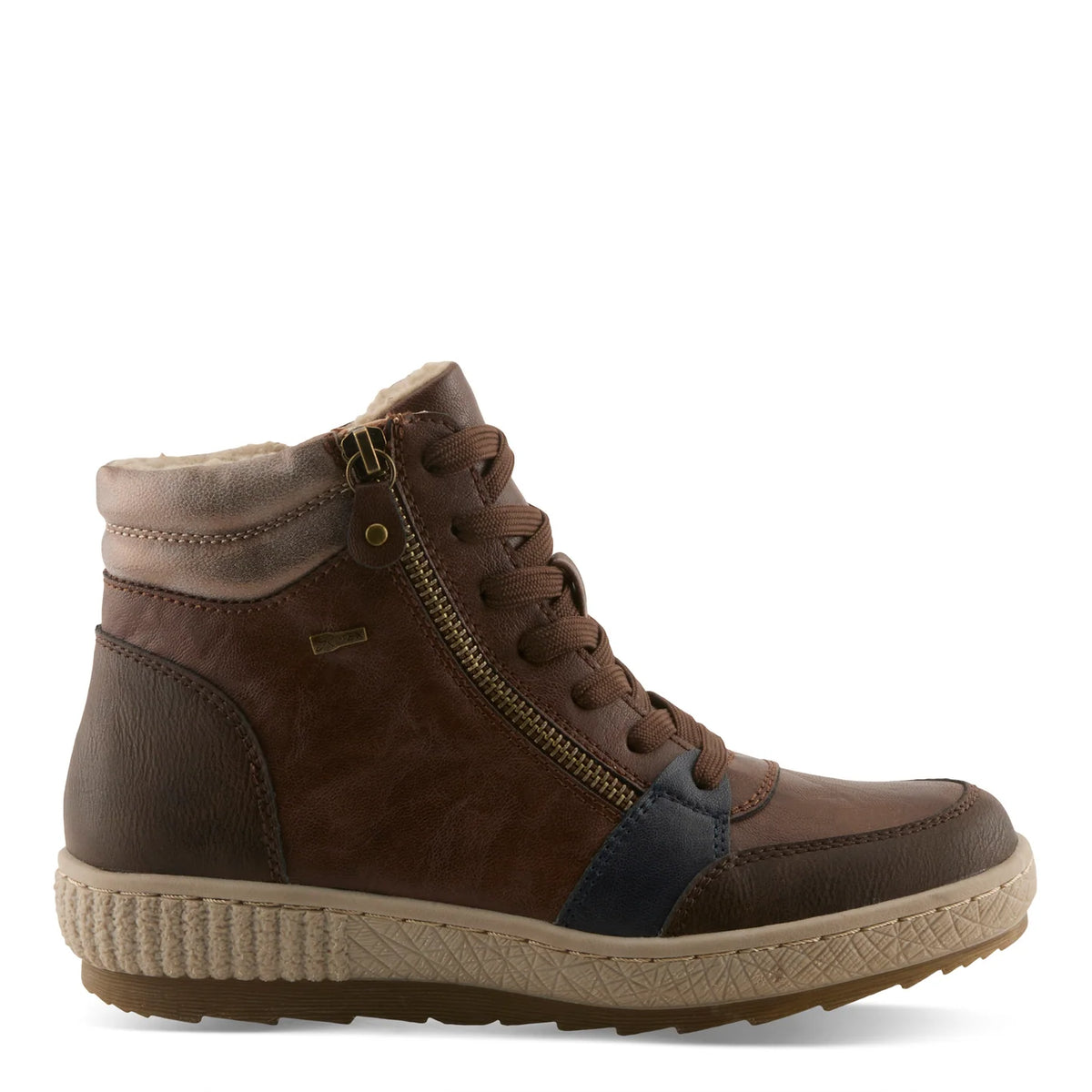 Spring Step Women's Loghaven Double Side Zip Waterproof Boots in Brown Multi