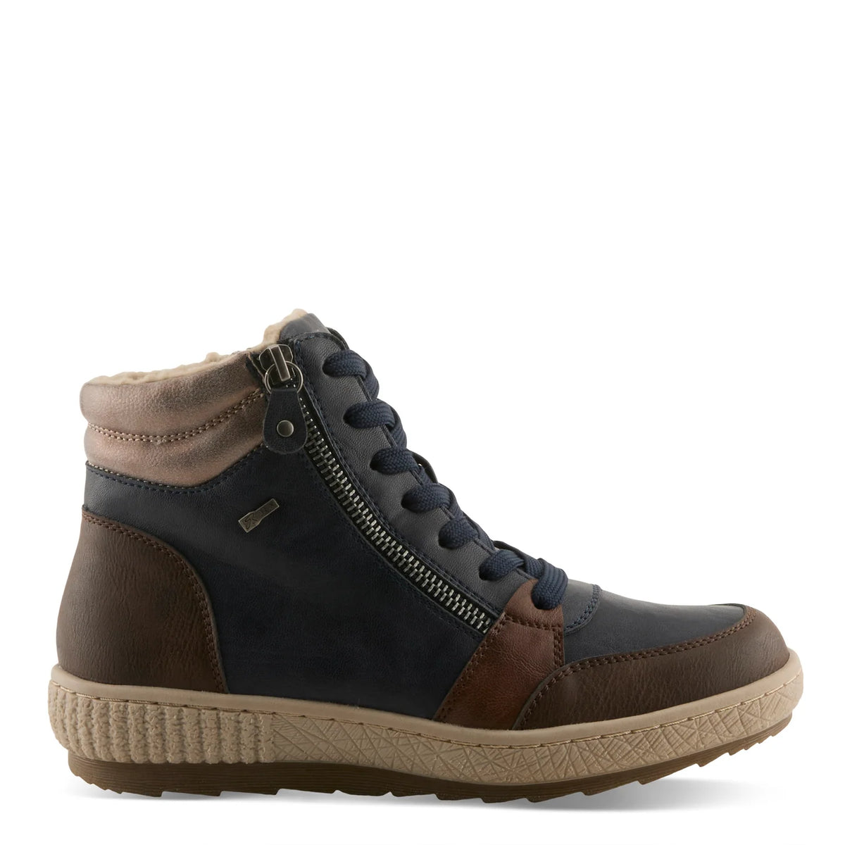 Spring Step Women's Loghaven Double Side Zip Waterproof Boots in Navy Multi