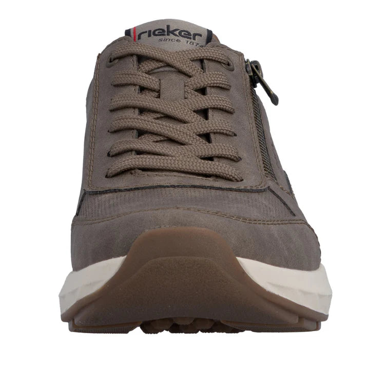 Rieker Men's Bruce 04 Sneaker in Pfeffer/Kaffee Brown