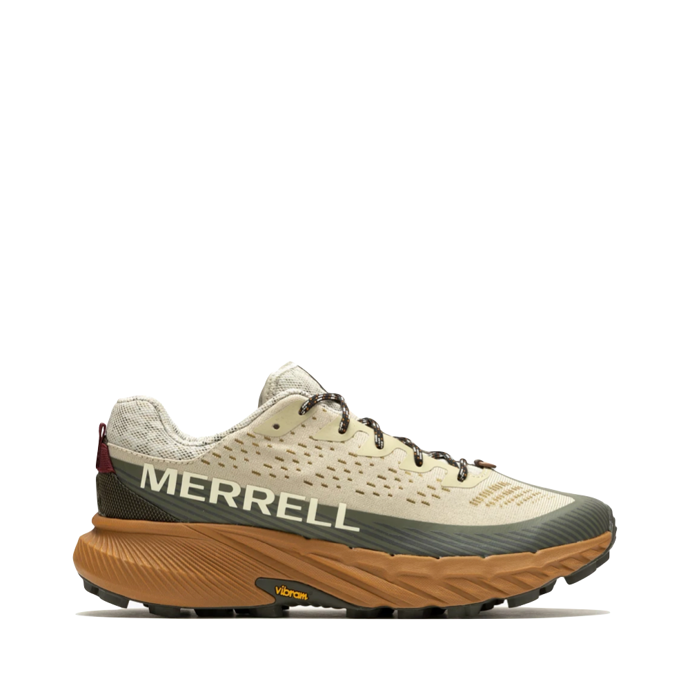 Side (right) view of Merrell Agility Peak 5 Trail Sneaker for men.