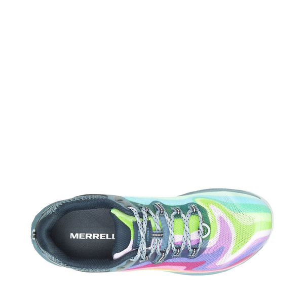 Merrell Women's Antora 3 Rainbow Sneaker in Light Blue Rainbow Multi