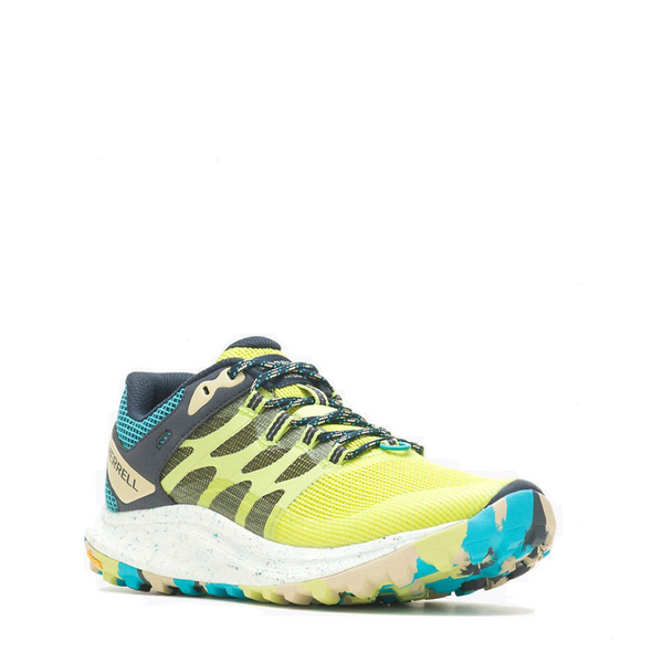 Merrell Women's Antora 3 Sneaker in Celery Yellow/Blue