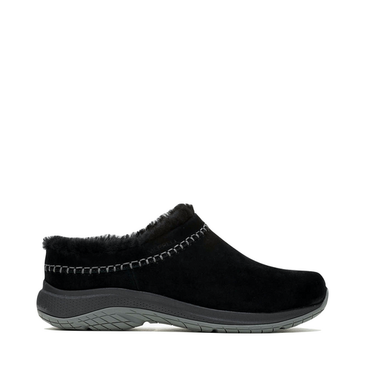 Side (right) view of Merrell Encore Ice 5 Waterproof Suede Leather Clog for women.