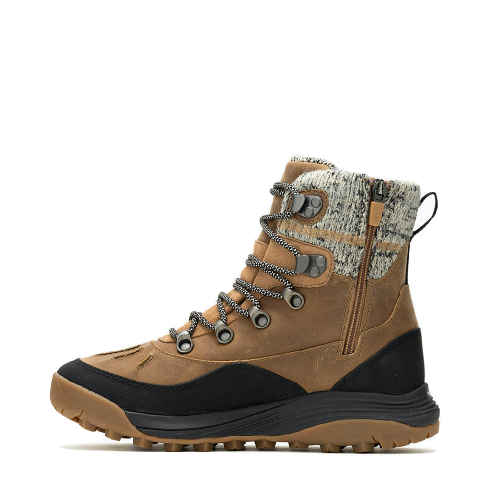 Side (left) view of Merrell Siren 4 Thermo Mid Zip Waterproof Lace Boot for women.