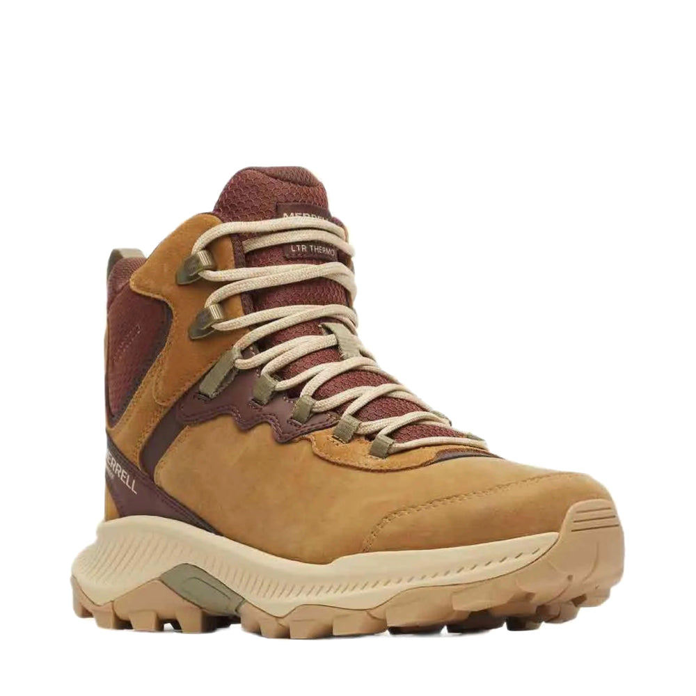 Mudguard and Toe view of Merrell Speed Strike 2 Leather Thermo Mid Waterproof Boot for women.