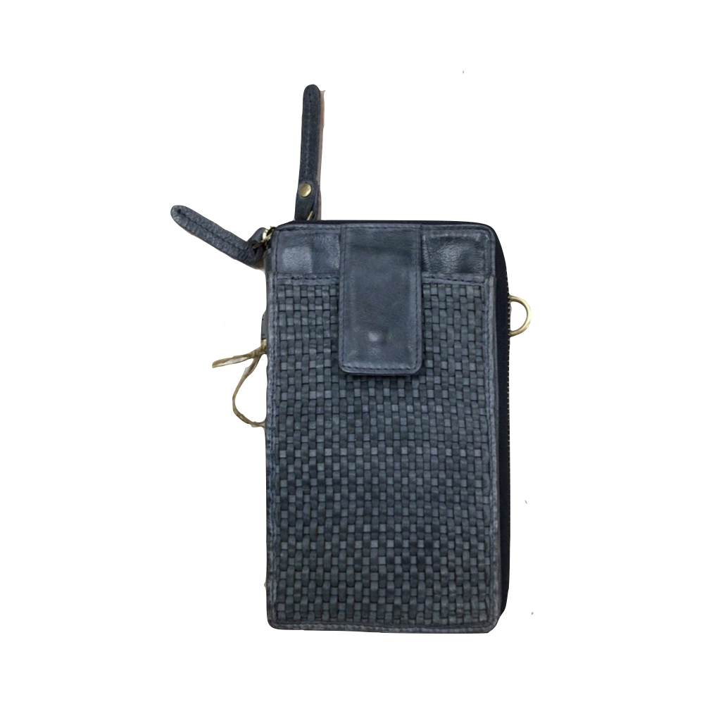 Milo Ella Woven Leather Crossbody Wallet
