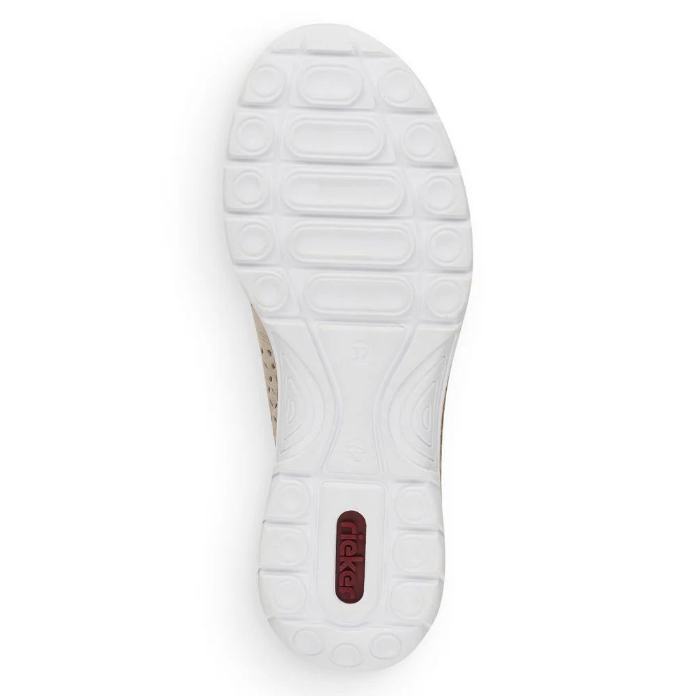 Rieker Women's Nikita 51 Perfed Slip On in Cream