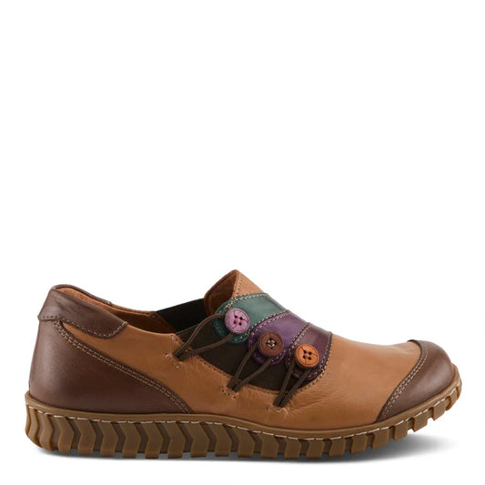 Spring Step Women's Neeta Slip On Shoe in Camel Multi