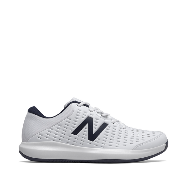 New Balance Men's 696v4 Court Sneaker in White with Navy