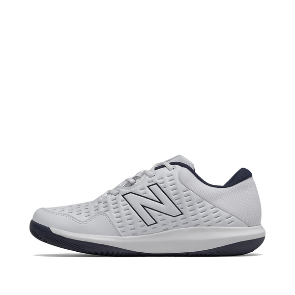 New Balance Men's 696v4 Court Sneaker in White with Navy