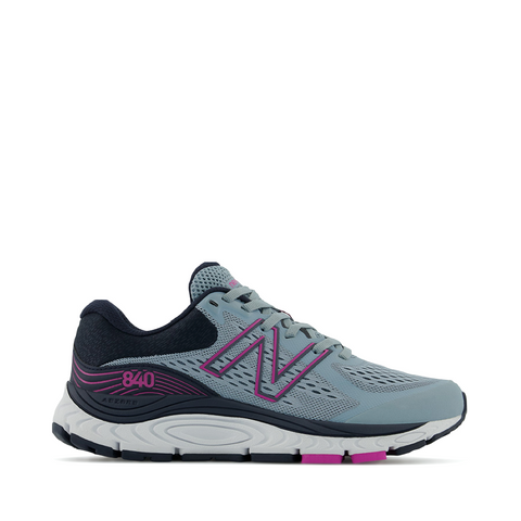 New Balance Women's 840v5 Sneaker in Cyclone with Eclipse and Magenta
