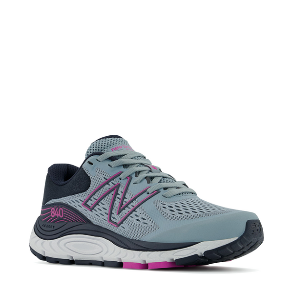 New Balance Women's 840v5 Sneaker in Cyclone with Eclipse and Magenta