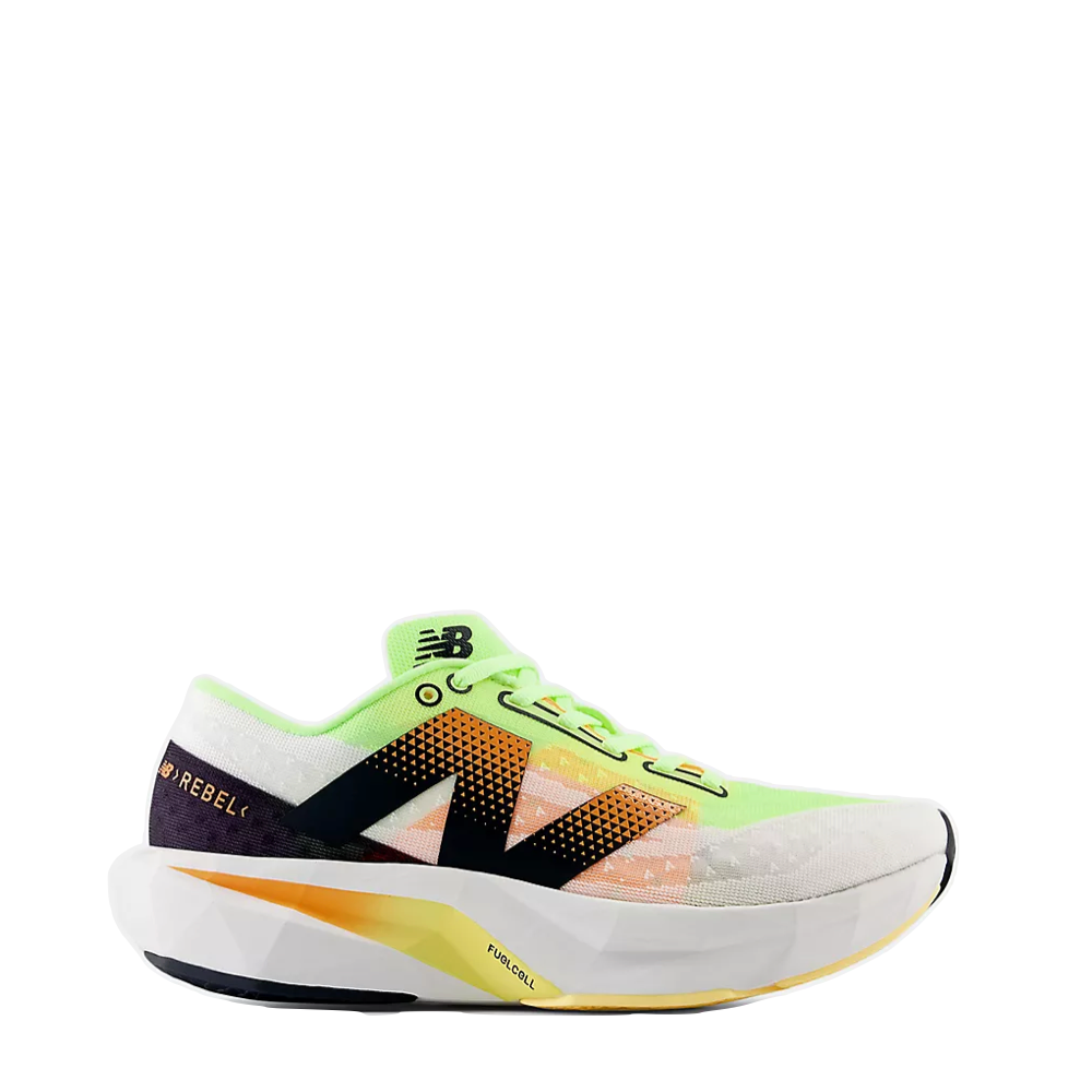 Side (right) view of New Balance Fuel Cell Rebel v4 Sneaker for women.