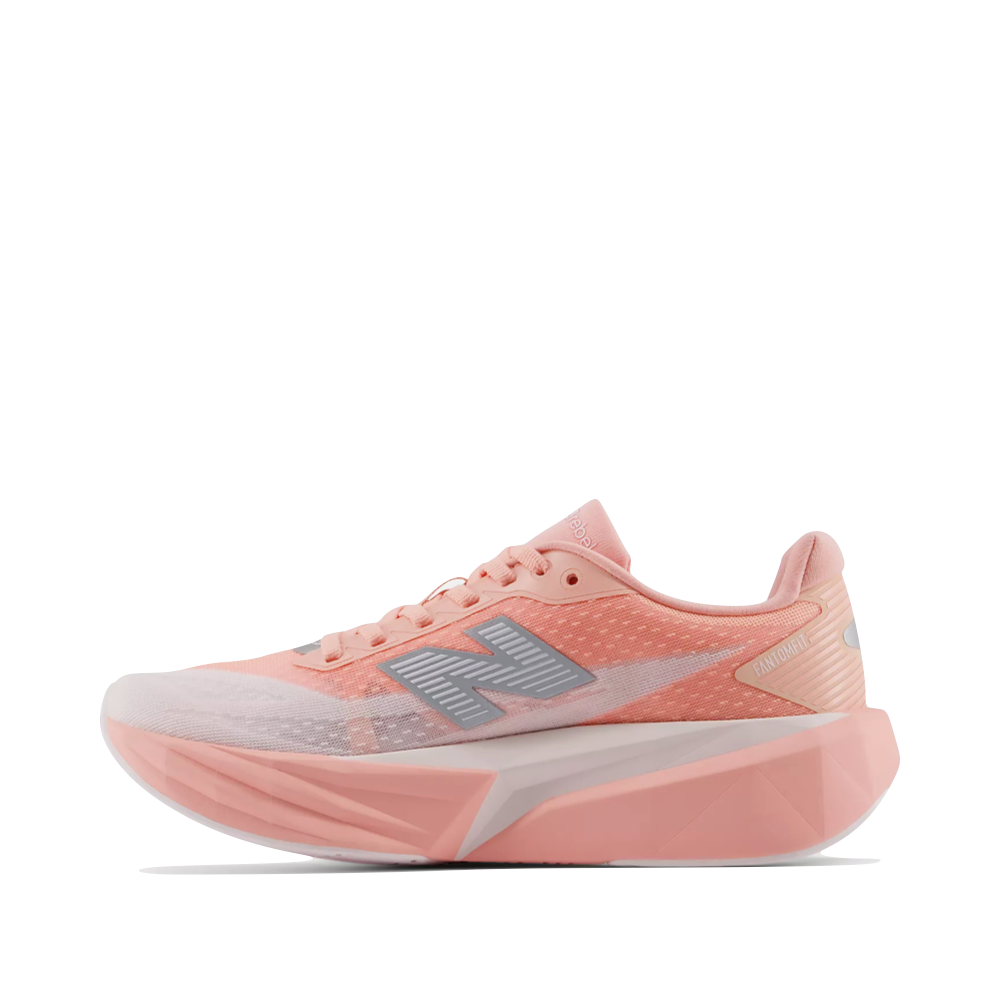 Side (left) view of New Balance Fuel Cell Rebel v5 Sneaker for women.