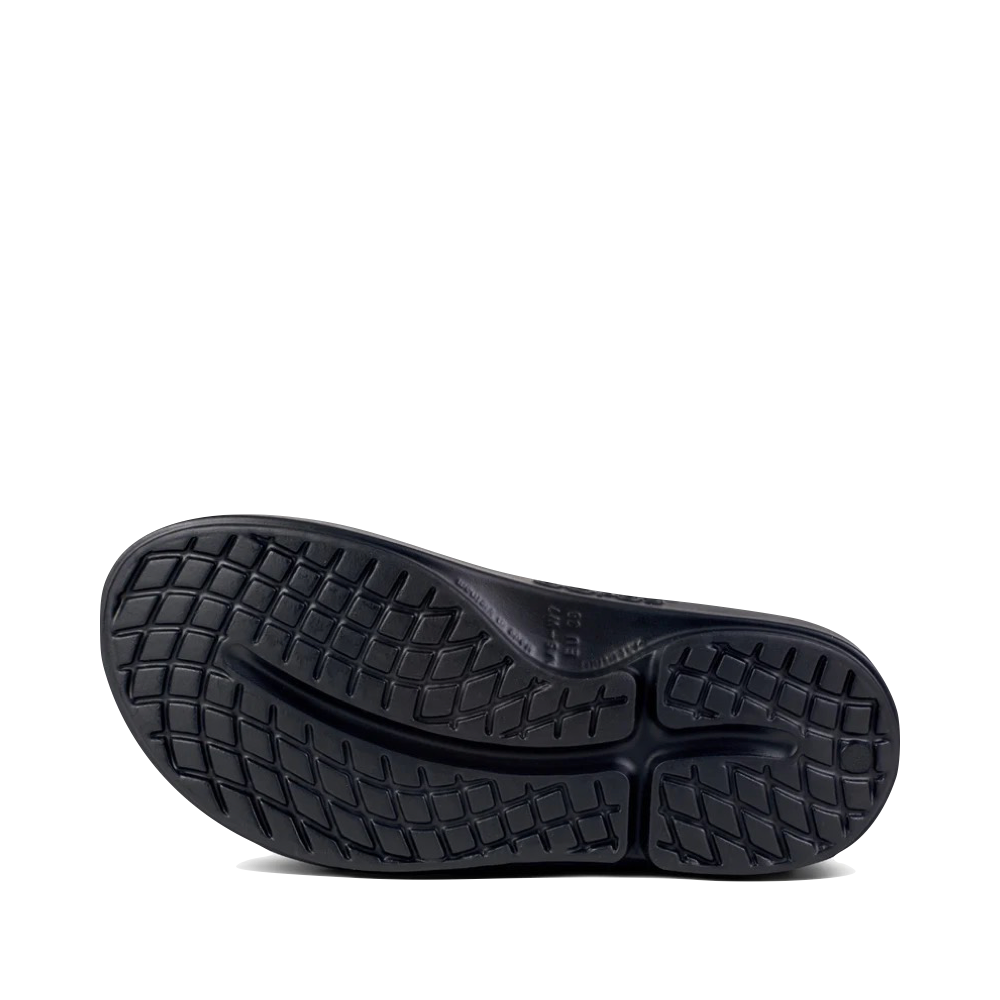 Bottom view of OOfos OOahh Luxe Slide Sandal for women.
