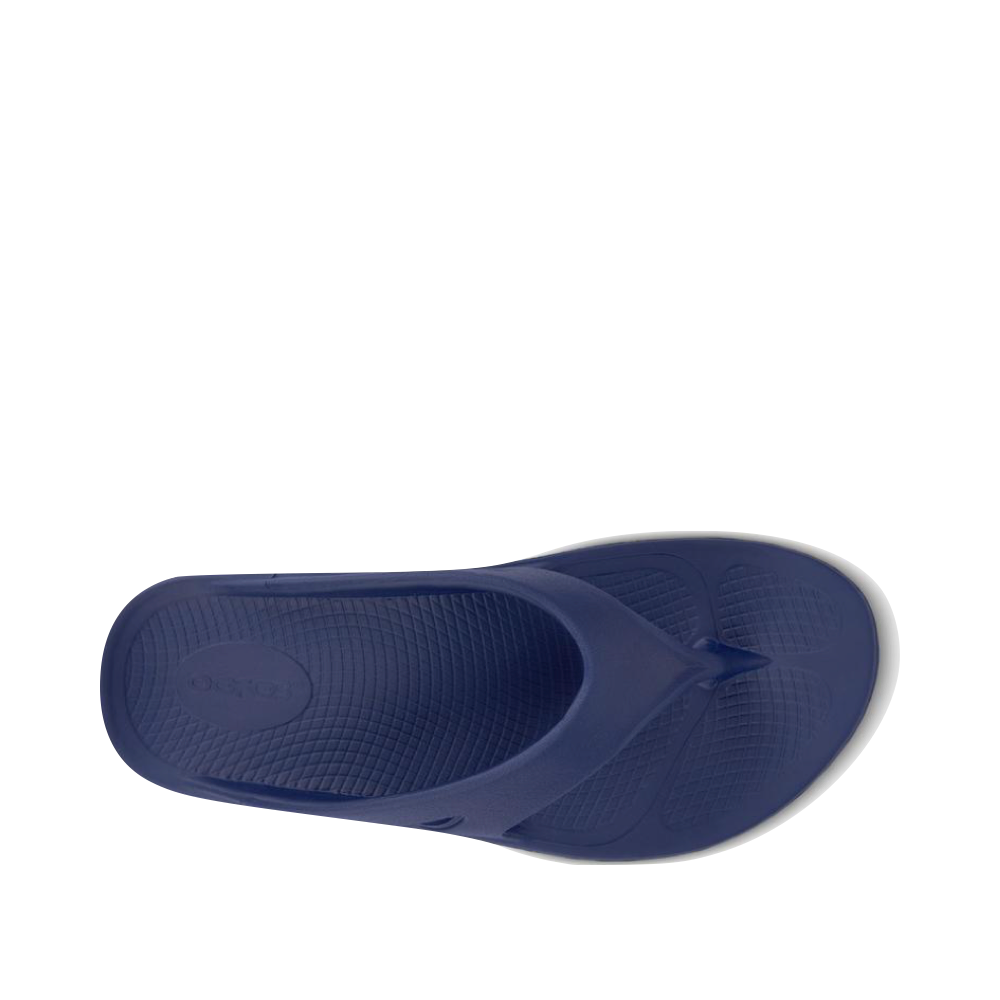 Top-down view of OOfos OOriginal Thong Sandal. 
