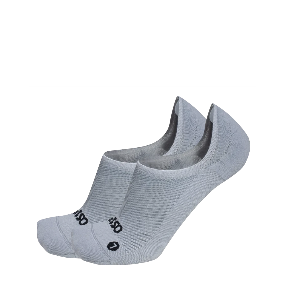 Side (left) view of OS1st Nekkid Comfort No Show Socks for women.