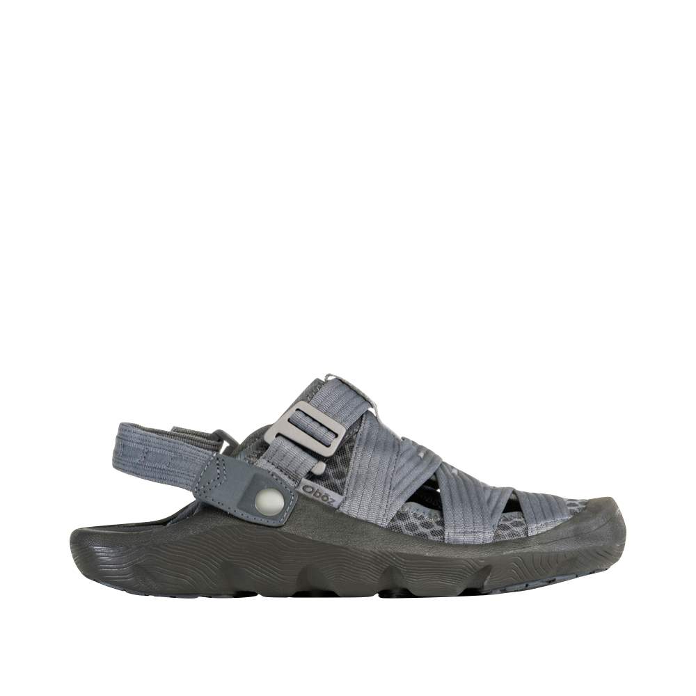 Oboz Men's Whakatā Trail Closed Toe Sandal in Storm Cloud Grey