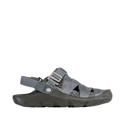 Oboz Men's Whakatā Trail Closed Toe Sandal in Storm Cloud Grey