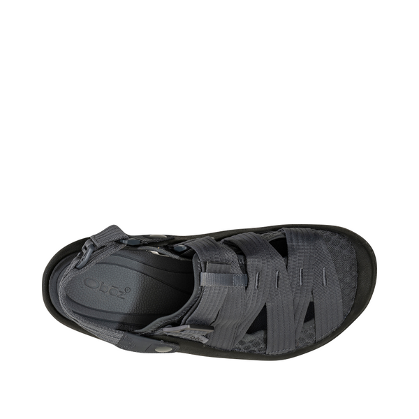 Oboz Men's Whakatā Trail Closed Toe Sandal in Storm Cloud Grey