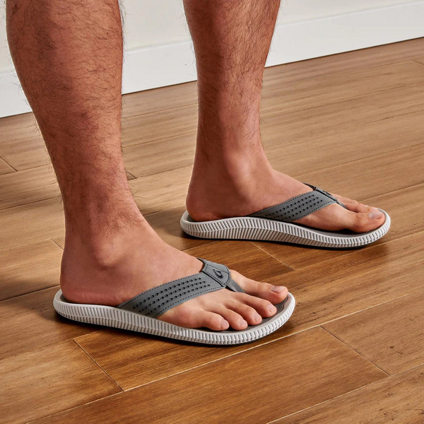 OluKai Men's Ulele Thong Flip Sandal in Stone